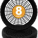 Maryland Plastics 9" Paper Plate Holders  8-pack, USA Made, Reusable Heavy-Duty Wicker-Style Holders, Dishwasher-Safe, Perfect for Parties & Picnics (Black)