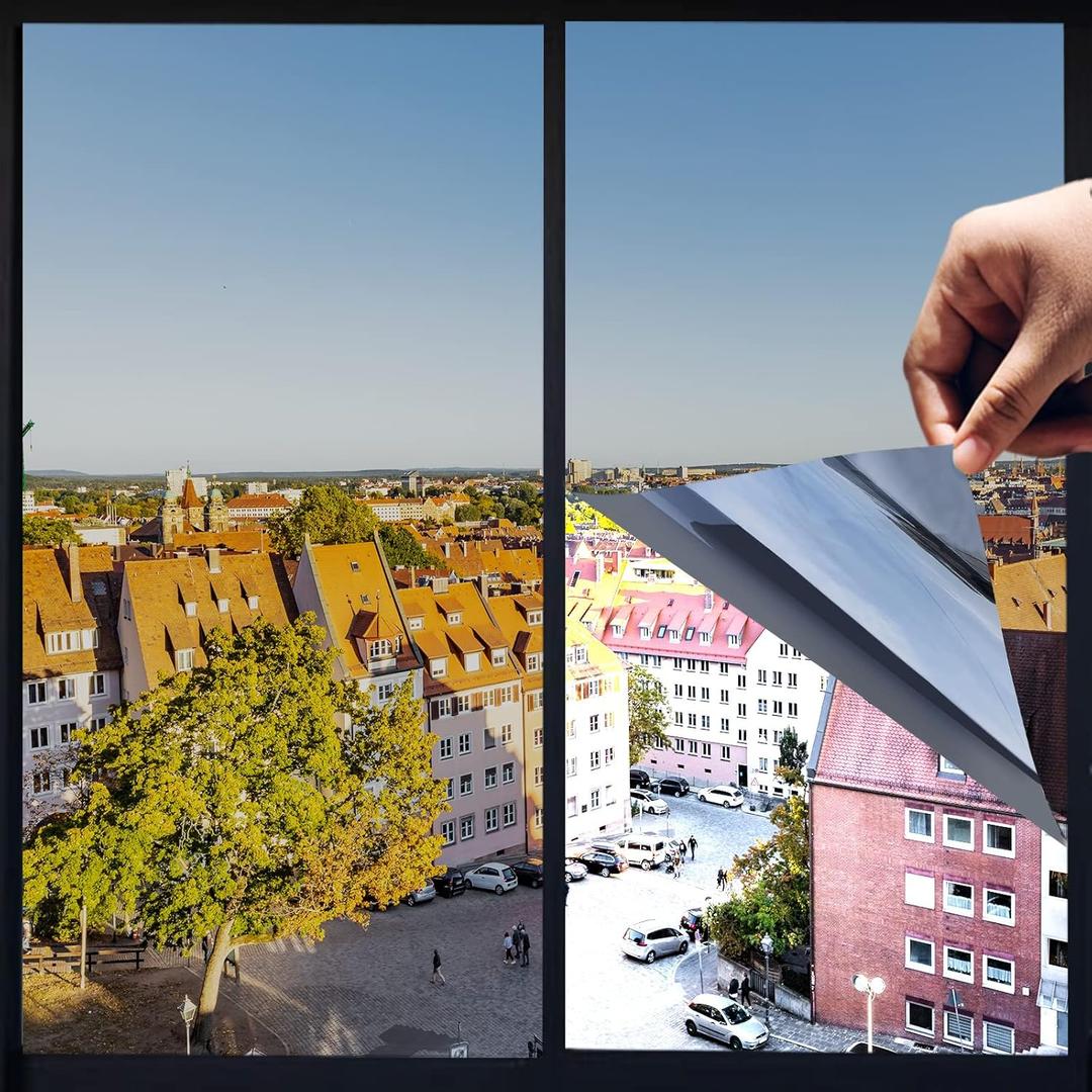 One Way Privacy Window Film,Premium PET Material,Daytime Reflective Heat Control Anti UV Door Sticker,Window Tint for Home Office Living Room,Saturn Grey,35.4 Inch x 6.5 Feet One Way Privacy Window Film,Premium PET Material,Daytime Reflective Heat Control Anti UV Door Sticker,Window Tint for Home Office Living Room,Saturn Grey,35.4 Inch x 6.5 Feet