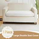 Yoovat Couch Cushion Covers for Sofa Couch Covers Wear-Resistant Universal Sofa Cover Washable Stretch for Sectional Slipcovers (Texture-Cream White,Large Double Seat Cover)