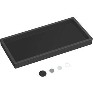 Silicone Countertop Tray  Large 11.8 Bathroom Vanity Organizer for Soap Dispenser, Lotion Bottles, Perfume, Candles, Keys  Shatterproof Sink Tray (Single - Large (11.8" x 5" x 0.7"), Black)