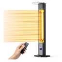 Outdoor Electric Patio Heater, 42-inch 1500W Infrared Tower Heater with 9 Heat Settings & 9H Timer, IPX5 Waterproof, Safety Lock, Tip-Over & Overheat Protection Space Heater for Indoor & Outdoor Use