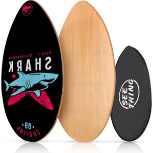 Seething 35 Inch Skimboard with High Gloss Coat Wood Skim Board for Beginners,Kids, Teenagers, Adults and All Skimming