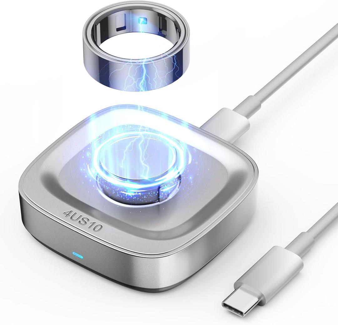 Compatible with Ou-ra Ring Gen 4 Charger - Size 10 - Portable Replacement Fast Charging Dock with USB-C Cable for Smart Ring