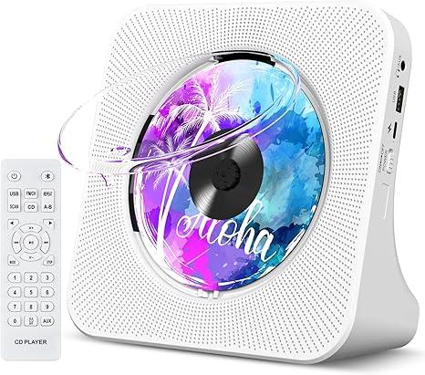 Gueray Portable CD Player with Bluetooth, Desktop CD Music Players for Home Builtin Double HiFi Sound Speakers, Support AUX&USB FM Radio Cool Men's Christmas Birthday Gifts,Gifts for Music Lovers