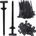 150PCS Nylon Universal Cable Tie Buckle  Heavy Duty Self-Locking Zip Ties Holder with Pin & Button Design, Plastic Cable Ties Tool Fasteners Car Body, UV Resistant Zipties for Car Daily Auto Fixing