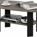 Furinno Simple Design Coffee Table, French Oak Grey/Black