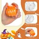 Hsei 50 Pcs Potion Bottles and 5 Small Funnels Round Glass Clear Potion Jars for Liquor Thanksgiving Fall Decoration DIY Art Crafts Gift Sand Art, Without Sand(Pumpkin)