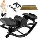 Rock Stepper, Side to Side Rocker Machine, Steppers for Exercise at Home, U-Shaped Rock Stepper Machine with Digital Display & Resistance Bands250 LBS Loading Capacity Exercise Equipment