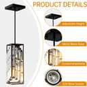 Black Pendant Lights Kitchen Island 3 Pack, Mini Crystal Chandeliers, Modern Pendant Lights Ceiling Lighting Fixtures for Kitchen Island, Dinning Room, Bedroom
