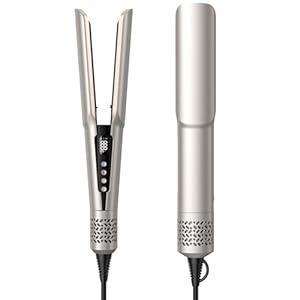 Hair Straightener - 2 in 1 Wet to Dry Hair Dryer and Straightener with High-Speed Airflow + Rapid Heat-Up + Customizable Temperature + LCD Display & Auto Shut-Off + No Heat Damage (Gold)