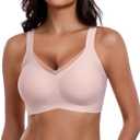 Jelly Bras for Women Push Up Bra for Women Seamless Bras No Show Comfort Full Coverage Push Up Wireless T Shirt Bra, M