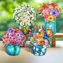 Magic Ants Pop Up Floral Bouquet Cards Set  Greeting Cards with Envelopes & Blank Notes for Women's Birthday, Mother's Day, Thank You, Get Well