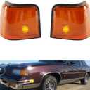 Amber Marker Lights Lens Set Compatible with 1987-1988 Oldsmobile Cutlass Supreme Calais 442 GT-350 (Pair)