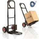 Heavy Duty Hand Truck 600 LB Capacity, Steel 2 Wheel Dolly with Solid Rubber Tires, Detachable Hand Cart for Moving Appliances, Furniture, Warehouse, Industrial, Home Use