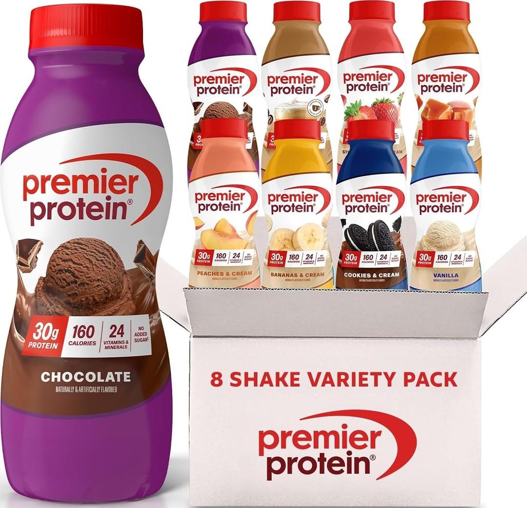 Premier Protein Shake, 8 Flavor Variety Pack, 30g Protein, No Added Sugar, 24 Vitamins & Minerals to Support Immune Health, Gluten-Free, 11.5 fl oz (8 Pack)