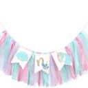 Mermaid One Year High Chair Banner - Under The Sea 1st Birthday Party Decorations, Girls First Mermaid Party Banner,Under The Sea Birthday Highchair Banner, First Birthday Photo Prop Cake Smash
