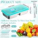 8 Pack Stainless Steel Snack Containers -15oz Reusable Grab And Go 2 Compartment Lunch Container With Forks Leakproof Lids for Travel Outdoor Camping & Lunch Prep