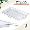 3 Pack Clear Acrylic Bakery Display Case Tray 20.7 x 12.6 x 1.1" Acrylic Tray Bakery Display Case Countertop Replacement for 2/3/4 Tier Pastry Baked Goods Bread Bagel Retail Commercial Home