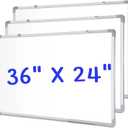 36 x 24 Inch 3 Pack Large Dry Erase Boards, Magnetic Dry Erase White Board Bulk Silver Aluminum Framed Whiteboard Message Presentation Wall Mounted for School Office and Home