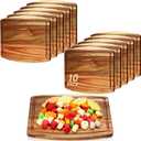 Kigley 10 Pcs Acacia Wood Cutting Boards Bulk for Laser Engraving Wooden Dinner Plates with Groove Chopping Charcuterie Board Carving Tray for Holiday Housewarming Party Gifts (10 x 12 Inch)