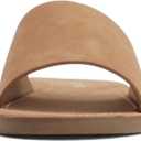 Soda Shoes Efron-S Women Flip Flops Basic Plain Slippers Slip On Sandals Slides Casual Peep Toe Beach (8.5, Tan)