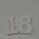 Treela 8.7'' Birthday Decorative LED Light up Numbers, Glitter Marquee Number Sign for Night Birthday Party Decorations Anniversary Bar LED Sign Backdrop Wall Table Centerpieces(18th,White)
