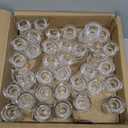 Foaincore 72 Pack Glass Candlestick Holders Bulk 2.5 Inch Taper Candle Holders Small Ritual Candle Stand Table Centerpieces for Wedding Christmas Valentine's Festival Party Dining Decorations (Clear)