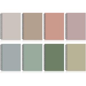 8 Pack Spiral Notebook A5 8.3 x 5.7 Inch College Ruled Spiral Journal Notebook 100 Pages/50 Sheets School Professional Journaling Notebooks for Business Work School Office Supplies(Morandi Colors)