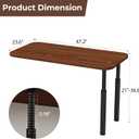 CycleCrew Large L-Shaped Desk Extension, 47.2" L Freestanding Desk Extender with Adjustable Height, Full-Size Tabletop Extension for Existing Desk, Space Saving Workstation Expansion for Home Office, 47.2 inches x 23.6 inches x 35.4 inches