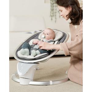 Baby Swings for Infants, Electric Infant Swing with 5 Speeds 10 Lullabies, Portable Baby Swing for Newborns Boys Girls (Gray)