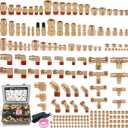 200 Pcs Brass DOT Air Brake Line Fittings & Air Nylon Tube Compression Fittings Assortment Kits,1/4" 1/8" 3/8" 1/2" NPT Push To Connect Fittings Quick Connect Air Hose Fittings