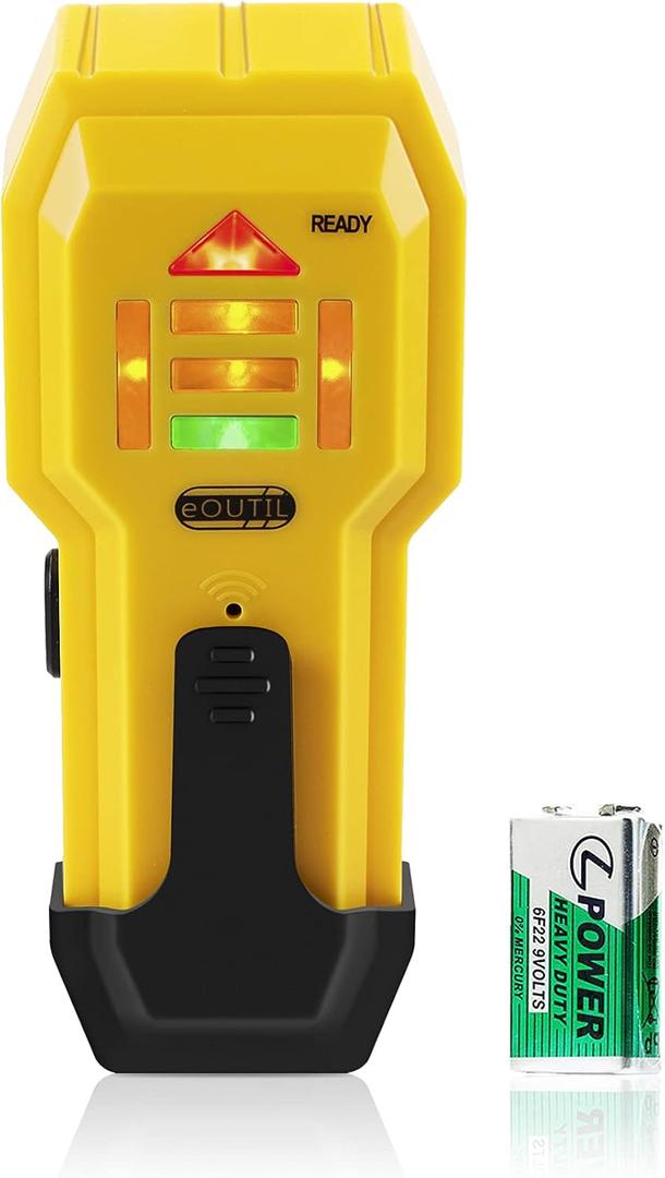 Stud Finder Wall Scanner Wood and Metal Detector Sensor for 3/4 inch Thickness Wall (ST102(Come with Battery)) (Yellow)