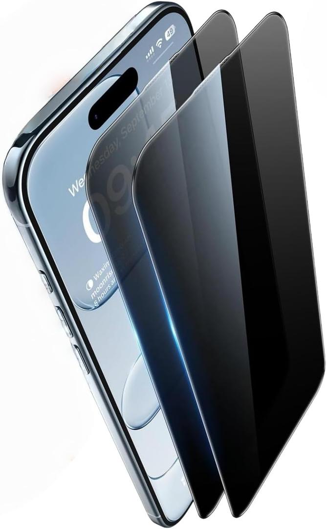 2 Pack Privacy Screen Protector for Apple iPhone Air,Anti Spy Tempered Glass, Anti-Scratch, Case FriendlyEasy Installation