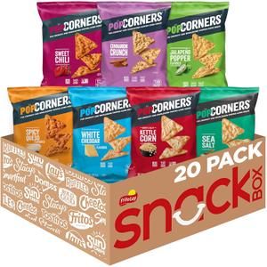 PopCorners Popped Corn Snacks, Sampler Pack, 1 Ounce (Pack of 20) (Assortment May Vary), BB Feb 24 2026