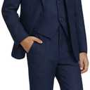 Visaccy Boys Formal Suit Slim Fit Dress Clothes Ring Bearer Outfit Tuxedo Suits,Adjustable Waist (5T, Blue Suit Blue Plaid Tie)