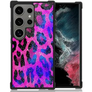 Compatible with Samsung Galaxy S25 Ultra Case,Pink Purple Leopard Print New for Women Girls,Shockproof Anti-Slip Drop Protection with Soft TPU Bumper Pattern Design