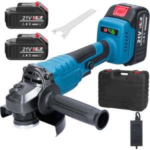 Cordless Angle Grinder, 21V Grinder Tool With 2-Position, 125MM M14 Professional Electric Power Grinder, 7500RPM Cordless Metal Angle Grinders For Cutting, Grinding (Body Only)