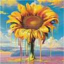 Sunflowers Plant Puzzle 1000 Pieces for Adults, Colorful Flowers Jigsaw Puzzles, Impossible Nature Art Puzzle as Floral Decor