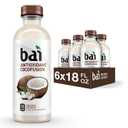 Bai Coconut Flavored Water, Molokai Coconut, Antioxidant Infused Drinks, 18 Fl. Oz. (Pack of 6), BBD: JUN 30/2026