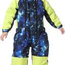 Kids Girls Boys One Pieces Snowsuits Ski Suits Jumpsuits Snowboard Outdoor Winter Waterproof Jackets (4T, Nebula)