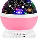 Night Light for Kids, Toys for 3 4 5 6 7 8 Year Old Boys Girls, Star Projector 360 Degree Rotation - 4 LED Bulbs 12 Light Color Changing with USB Cable, Romantic Gifts for Men Women Children (Pink)