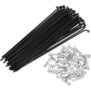 Motoforti Universal Bicycle Spokes Bike Wheel Spokes 14G Carbon Steel Black 1 Set