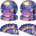 40pcs Dsney Wish Asha Birthday Party Supplies ,Wish Asha themed birthdays decorationsinclude 40pcs Disposable Napkins Paper Platesfor kids Birthday Party Supplies