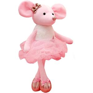 Plush Mouse Stuffed Animals Toys Ballerina Dolls Ballet Dance Recital Gifts for Girls 15.5 Inches (Pink)