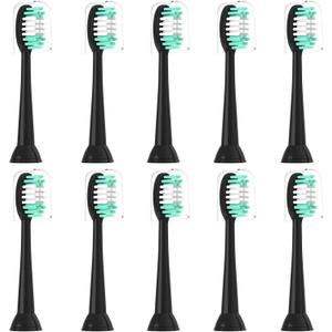 Replacement Toothbrush Heads Compatible with AquaSonic Black Series 10 Pack for Vibe Series Black Series pro, and for Duo Series pro Electric Toothbrush