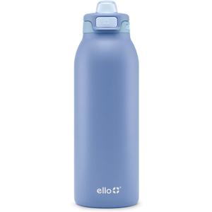 Ello Pop & Fill Stainless Steel Water Bottle with Quick Fill Technology, Double Walled Vacuum Insulated Metal, Leak Proof Locking Lid, Sip & Chug, BPA Free, Holiday Gift for Him Her, 22oz, 32oz, 40oz (Raincloud)