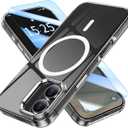 MATEPROX Magnetic Clear Compatible with iPhone 17 Case[2025], Never Yellow Transparent Protective Cover 6.3'' Compatible with MagSafe with Screen Protector-Clear