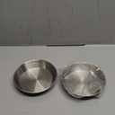 Stainless Steel Cat Bowls,Whisker Friendly Shallow Cat Dishes for Food and Water,Non-Slip Silicone Bottom,Heavy Duty,Replacement Kitten Metal Plate for Elevated Stands,2 Pack