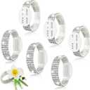Junkin 6 Pcs Corsage Wristlet Bands Rhinestone Bracelet Wristlets Stretch Elastic DIY Wrist Rhinestone Bracelet for Wedding Decor Prom Anniversary (Silver)