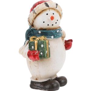 NUOBESTY Resin Snowman Figurine for Home Indoor Table Christmas Decoration
